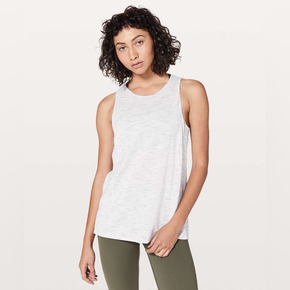 Lululemon Low Key‎ Tank *Silver Tiger Space Dye Hail White